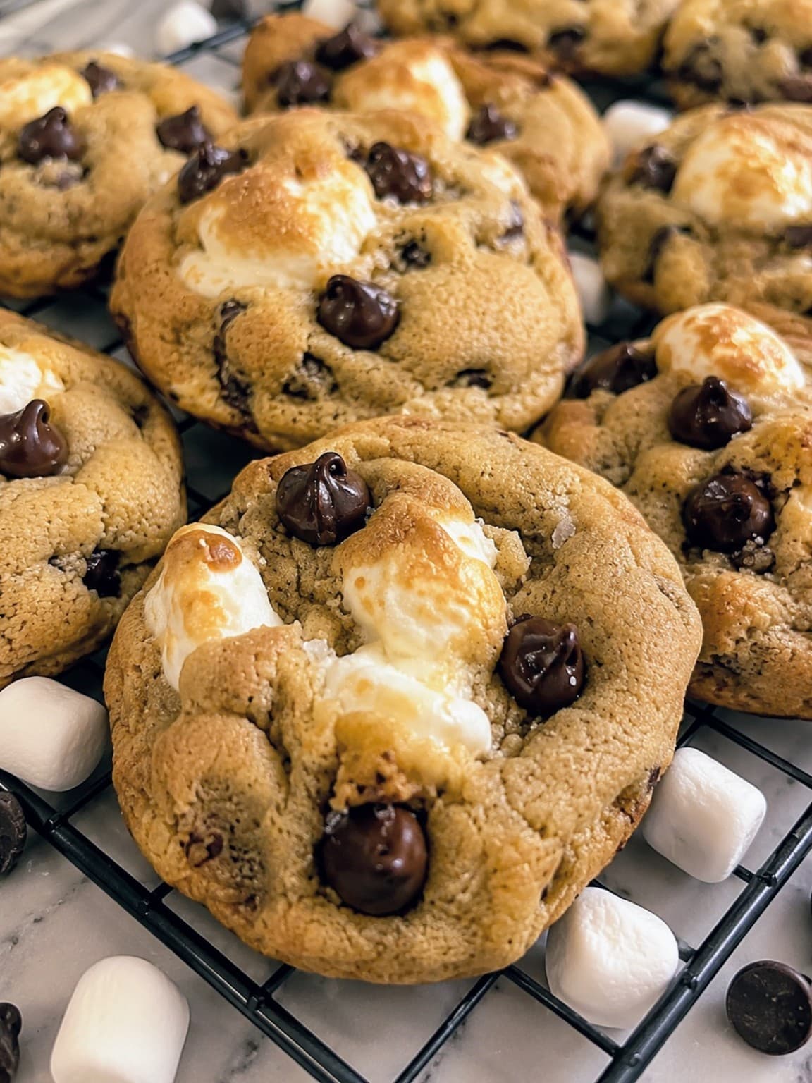 Sugar Spell s'mores cookies with chocolate and marshmallows