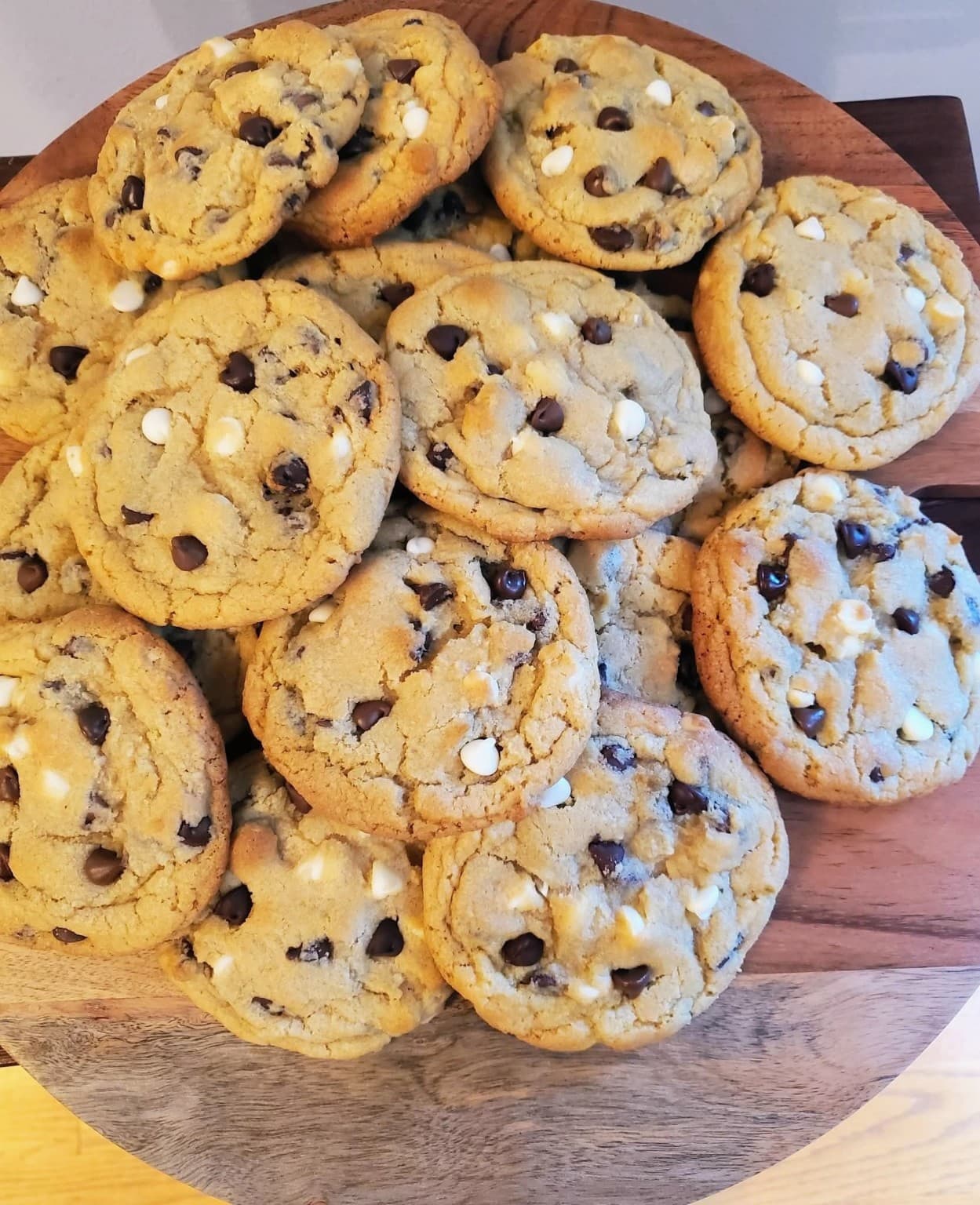 Tray of Sugar Spell loaded chocolate chip cookies